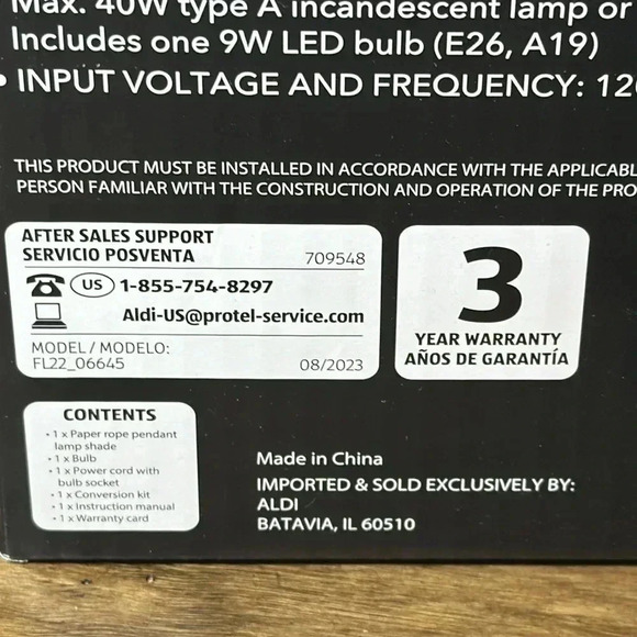 NIB casalux light paper rope pendant lamp indoor only - Picture 8 of 8